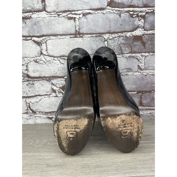 Stuart Weitzman Black Patent Leather Peep Toe Stiletto Heels Women 7M US/37.5EU - Picture 12 of 16